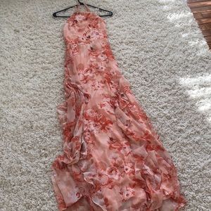Lulus dress, xs! Pink and floral, open back, nwt
